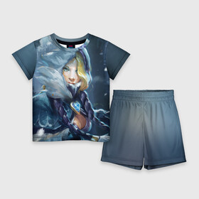 Детский костюм с шортами 3D с принтом Crystal Maiden в Курске,  |  | crystal | dota | dota 2 | maiden | дота | дотан | кристал | кристалка | мейден | раки