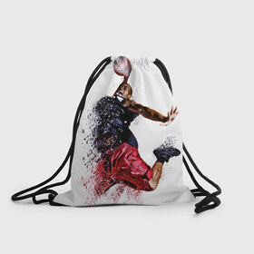 Рюкзак-мешок 3D с принтом Баскетбол в Курске, 100% полиэстер | плотность ткани — 200 г/м2, размер — 35 х 45 см; лямки — толстые шнурки, застежка на шнуровке, без карманов и подкладки | 