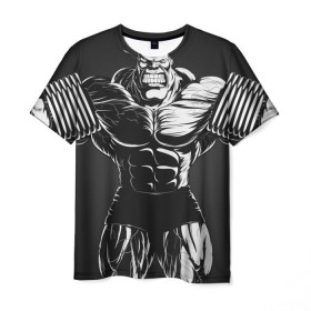 Мужская футболка 3D с принтом bodybuilder в Курске, 100% полиэфир | прямой крой, круглый вырез горловины, длина до линии бедер | 