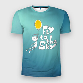 Мужская футболка 3D спортивная с принтом В небо в Курске, 100% полиэстер с улучшенными характеристиками | приталенный силуэт, круглая горловина, широкие плечи, сужается к линии бедра | летать | небо | прикол | улететь