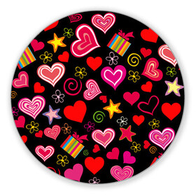 Коврик круглый с принтом Любовь в Курске, резина и полиэстер | круглая форма, изображение наносится на всю лицевую часть | love is | любовь | подарки | сердца