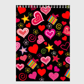Скетчбук с принтом Любовь в Курске, 100% бумага
 | 48 листов, плотность листов — 100 г/м2, плотность картонной обложки — 250 г/м2. Листы скреплены сверху удобной пружинной спиралью | Тематика изображения на принте: love is | любовь | подарки | сердца