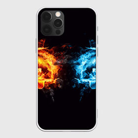 Чехол для iPhone 12 Pro Max с принтом Лёд и пламя в Курске, Силикон |  | Тематика изображения на принте: вода | красный | лёд и пламя | огонь | руки | синий | столкновение | удар