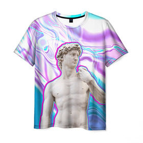 Мужская футболка 3D с принтом Статуя Давида в Курске, 100% полиэфир | прямой крой, круглый вырез горловины, длина до линии бедер | hipster | swag | давид | искусство | свег | свэг | статуя давида | хипстер | хисптеры
