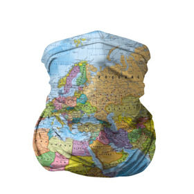 Бандана-труба 3D с принтом Карта в Курске, 100% полиэстер, ткань с особыми свойствами — Activecool | плотность 150‒180 г/м2; хорошо тянется, но сохраняет форму | map | world | глобус | мир | россия