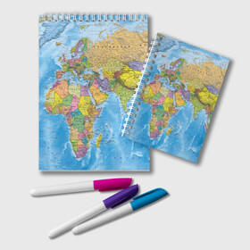 Блокнот с принтом Карта в Курске, 100% бумага | 48 листов, плотность листов — 60 г/м2, плотность картонной обложки — 250 г/м2. Листы скреплены удобной пружинной спиралью. Цвет линий — светло-серый
 | map | world | глобус | мир | россия