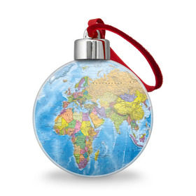 Ёлочный шар с принтом Карта в Курске, Пластик | Диаметр: 77 мм | Тематика изображения на принте: map | world | глобус | мир | россия