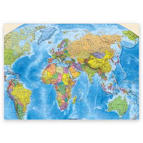 Поздравительная открытка с принтом Карта в Курске, 100% бумага | плотность бумаги 280 г/м2, матовая, на обратной стороне линовка и место для марки
 | map | world | глобус | мир | россия