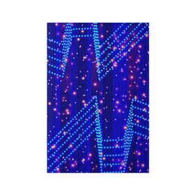 Обложка для паспорта матовая кожа с принтом Огоньки в Курске, натуральная матовая кожа | размер 19,3 х 13,7 см; прозрачные пластиковые крепления | Тематика изображения на принте: арт | огоньки | прикольные | свет | синий | текстуры