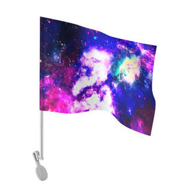 Флаг для автомобиля с принтом Галактика в Курске, 100% полиэстер | Размер: 30*21 см | new | вселенная | звезды | космос | новые | прикольные