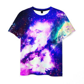 Мужская футболка 3D с принтом Галактика в Курске, 100% полиэфир | прямой крой, круглый вырез горловины, длина до линии бедер | new | вселенная | звезды | космос | новые | прикольные
