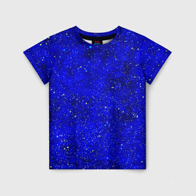 Детская футболка 3D с принтом Звезды в Курске, 100% гипоаллергенный полиэфир | прямой крой, круглый вырез горловины, длина до линии бедер, чуть спущенное плечо, ткань немного тянется | вселенная | синий