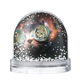 Снежный шар с принтом Гагарин 3 в Курске, Пластик | Изображение внутри шара печатается на глянцевой фотобумаге с двух сторон | 12 апреля | гагарин | день космонавтики | космонавт | космонавтика | космос | юра | юрий