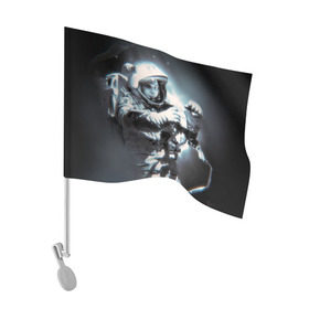Флаг для автомобиля с принтом Гагарин 5 в Курске, 100% полиэстер | Размер: 30*21 см | 12 апреля | гагарин | день космонавтики | космонавт | космонавтика | космос | юра | юрий