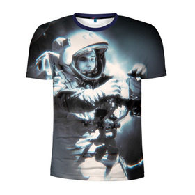 Мужская футболка 3D спортивная с принтом Гагарин 5 в Курске, 100% полиэстер с улучшенными характеристиками | приталенный силуэт, круглая горловина, широкие плечи, сужается к линии бедра | 12 апреля | гагарин | день космонавтики | космонавт | космонавтика | космос | юра | юрий