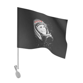 Флаг для автомобиля с принтом Гагарин 6 в Курске, 100% полиэстер | Размер: 30*21 см | 12 апреля | гагарин | день космонавтики | космонавт | космонавтика | космос | юра | юрий