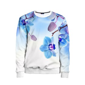 Детский свитшот 3D с принтом Голубая орхидея в Курске, 100% полиэстер | свободная посадка, прямой крой, мягкая тканевая резинка на рукавах и понизу свитшота | голубая орхидея | красота | орхидеи | природа | цветок | цветочек | цветы