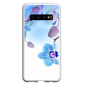 Чехол для Samsung Galaxy S10 с принтом Голубая орхидея в Курске, Силикон | Область печати: задняя сторона чехла, без боковых панелей | Тематика изображения на принте: голубая орхидея | красота | орхидеи | природа | цветок | цветочек | цветы