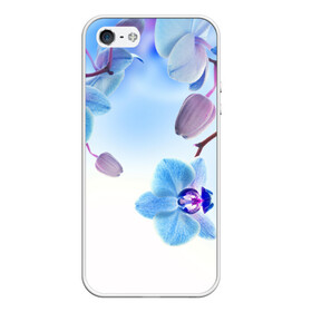 Чехол для iPhone 5/5S матовый с принтом Голубая орхидея в Курске, Силикон | Область печати: задняя сторона чехла, без боковых панелей | Тематика изображения на принте: голубая орхидея | красота | орхидеи | природа | цветок | цветочек | цветы