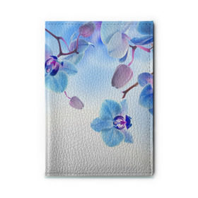 Обложка для автодокументов с принтом Голубая орхидея в Курске, натуральная кожа |  размер 19,9*13 см; внутри 4 больших “конверта” для документов и один маленький отдел — туда идеально встанут права | Тематика изображения на принте: голубая орхидея | красота | орхидеи | природа | цветок | цветочек | цветы