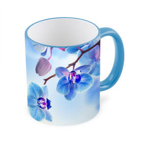 Кружка 3D с принтом Голубая орхидея в Курске, керамика | ёмкость 330 мл | голубая орхидея | красота | орхидеи | природа | цветок | цветочек | цветы