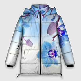 Женская зимняя куртка 3D с принтом Голубая орхидея в Курске, верх — 100% полиэстер; подкладка — 100% полиэстер; утеплитель — 100% полиэстер | длина ниже бедра, силуэт Оверсайз. Есть воротник-стойка, отстегивающийся капюшон и ветрозащитная планка. 

Боковые карманы с листочкой на кнопках и внутренний карман на молнии | голубая орхидея | красота | орхидеи | природа | цветок | цветочек | цветы