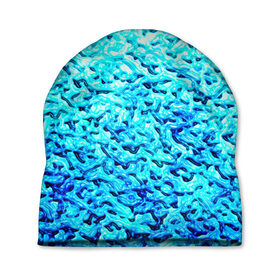 Шапка 3D с принтом Вода в Курске, 100% полиэстер | универсальный размер, печать по всей поверхности изделия | blue | арт | вода | волны | новые | прикольные | текстуры