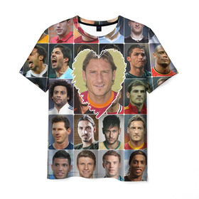 Мужская футболка 3D с принтом Франческо Тотти - лучший в Курске, 100% полиэфир | прямой крой, круглый вырез горловины, длина до линии бедер | francesco totti | лучший футболист | любимый игрок | сердце | франческо тотти | футбол | я люблю