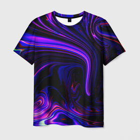 Мужская футболка 3D с принтом Цветные разводы в Курске, 100% полиэфир | прямой крой, круглый вырез горловины, длина до линии бедер | гранж | краска | разводы | цветные