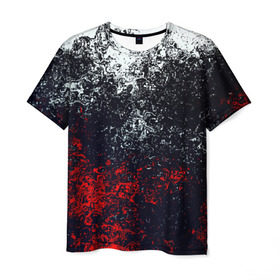 Мужская футболка 3D с принтом Брызги красок в Курске, 100% полиэфир | прямой крой, круглый вырез горловины, длина до линии бедер | гранж | краска | новые | прикольные | текстуры | цветные