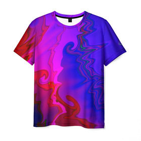 Мужская футболка 3D с принтом Разводы красок в Курске, 100% полиэфир | прямой крой, круглый вырез горловины, длина до линии бедер | акварель | разводы | штрихи