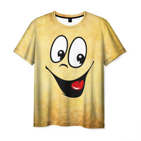 Мужская футболка 3D с принтом Заразительная улыбка в Курске, 100% полиэфир | прямой крой, круглый вырез горловины, длина до линии бедер | веселье | заразительная улыбка | мордочка | позитив | прикол | рожица | смайл | смех | улыбка | умора | хорошее настроение | юмор