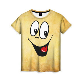 Женская футболка 3D с принтом Заразительная улыбка в Курске, 100% полиэфир ( синтетическое хлопкоподобное полотно) | прямой крой, круглый вырез горловины, длина до линии бедер | веселье | заразительная улыбка | мордочка | позитив | прикол | рожица | смайл | смех | улыбка | умора | хорошее настроение | юмор