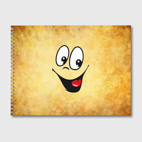Альбом для рисования с принтом Заразительная улыбка в Курске, 100% бумага
 | матовая бумага, плотность 200 мг. | Тематика изображения на принте: веселье | заразительная улыбка | мордочка | позитив | прикол | рожица | смайл | смех | улыбка | умора | хорошее настроение | юмор