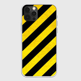 Чехол для iPhone 12 Pro Max с принтом Полоски в Курске, Силикон |  | Тематика изображения на принте: абстракция | желтый | линии | полоски | черный