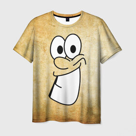 Мужская футболка 3D с принтом Улыбка на миллион (2) в Курске, 100% полиэфир | прямой крой, круглый вырез горловины, длина до линии бедер | рожица | улыбка