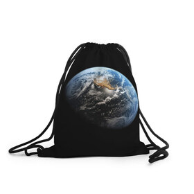 Рюкзак-мешок 3D с принтом Земля в Курске, 100% полиэстер | плотность ткани — 200 г/м2, размер — 35 х 45 см; лямки — толстые шнурки, застежка на шнуровке, без карманов и подкладки | earth | земля | космос | луна