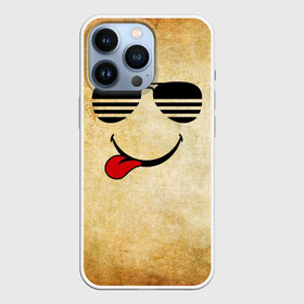 Чехол для iPhone 13 Pro с принтом Смайл в очках (R) в Курске,  |  | веселье | мордочка | очки | парная | позитив | прикол | рожица | смайл | смайл в очках | смех | улыбка | умора | хорошее настроение | юмор | язык