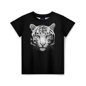 Детская футболка 3D с принтом Тигр в Курске, 100% гипоаллергенный полиэфир | прямой крой, круглый вырез горловины, длина до линии бедер, чуть спущенное плечо, ткань немного тянется | голова животного | кошка | тигр