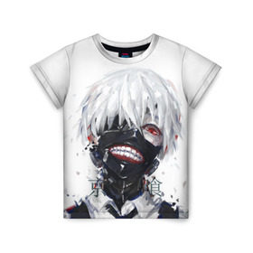 Детская футболка 3D с принтом Tokyo Ghoul в Курске, 100% гипоаллергенный полиэфир | прямой крой, круглый вырез горловины, длина до линии бедер, чуть спущенное плечо, ткань немного тянется | anime | ghoul | tokyo | tokyo ghoul | гуль