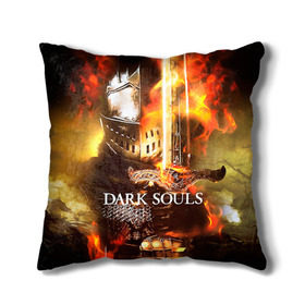 Подушка 3D с принтом Dark Souls 1 в Курске, наволочка – 100% полиэстер, наполнитель – холлофайбер (легкий наполнитель, не вызывает аллергию). | состоит из подушки и наволочки. Наволочка на молнии, легко снимается для стирки | dark souls
