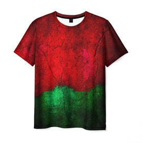Мужская футболка 3D с принтом Grunge color в Курске, 100% полиэфир | прямой крой, круглый вырез горловины, длина до линии бедер | гранж | краска | стена | цветные