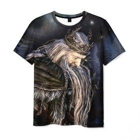 Мужская футболка 3D с принтом Dark Souls 3 в Курске, 100% полиэфир | прямой крой, круглый вырез горловины, длина до линии бедер | Тематика изображения на принте: dark souls | praise the sun | you died | дарк соулс