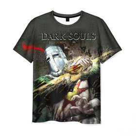 Мужская футболка 3D с принтом Dark Souls 5 в Курске, 100% полиэфир | прямой крой, круглый вырез горловины, длина до линии бедер | Тематика изображения на принте: dark souls | praise the sun | you died | дарк соулс