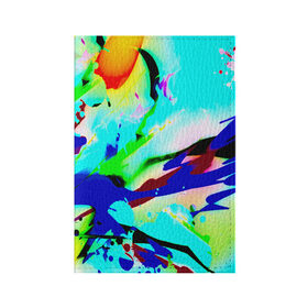 Обложка для паспорта матовая кожа с принтом Цветные краски в Курске, натуральная матовая кожа | размер 19,3 х 13,7 см; прозрачные пластиковые крепления | Тематика изображения на принте: абстракция красок | гранж | краска | разводы | текстуры | цветные