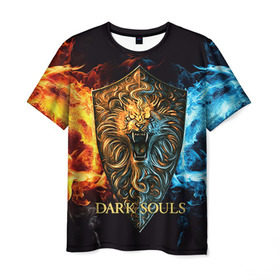 Мужская футболка 3D с принтом Dark Souls 11 в Курске, 100% полиэфир | прямой крой, круглый вырез горловины, длина до линии бедер | dark souls | praise the sun | you died | дарк соулс