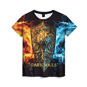 Женская футболка 3D с принтом Dark Souls 11 в Курске, 100% полиэфир ( синтетическое хлопкоподобное полотно) | прямой крой, круглый вырез горловины, длина до линии бедер | dark souls | praise the sun | you died | дарк соулс