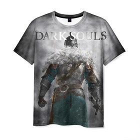 Мужская футболка 3D с принтом Dark Souls 20 в Курске, 100% полиэфир | прямой крой, круглый вырез горловины, длина до линии бедер | dark souls | praise the sun | you died | дарк соулс