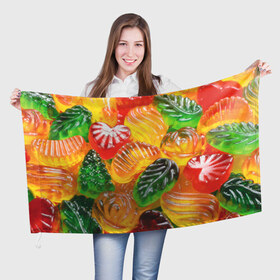 Флаг 3D с принтом Желе в Курске, 100% полиэстер | плотность ткани — 95 г/м2, размер — 67 х 109 см. Принт наносится с одной стороны | candy | еда | конфеты | мармелад | сладкое