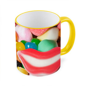 Кружка 3D с принтом Сладости в Курске, керамика | ёмкость 330 мл | Тематика изображения на принте: candy | еда | конфеты | мармелад | сладкое